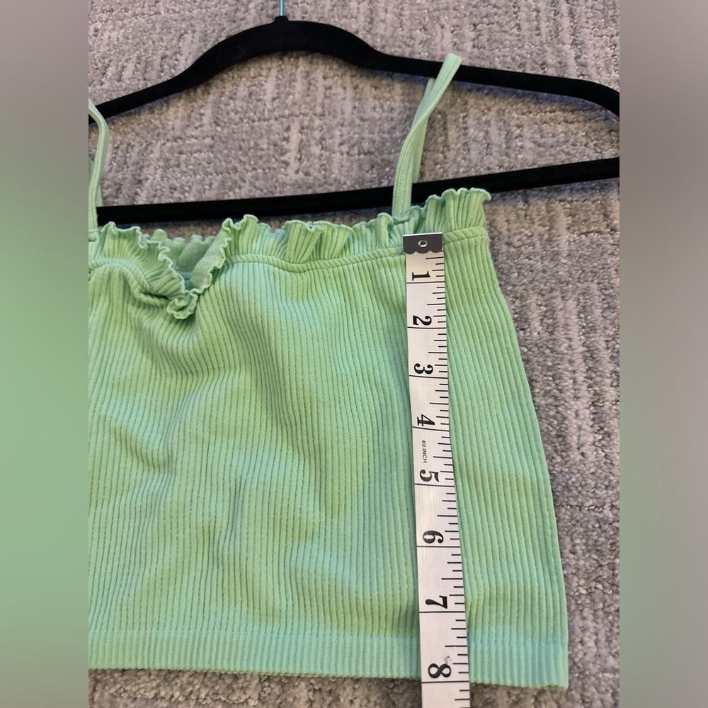 ✨Zara Lime Green Ruffle Trim Top | XS-Small | Stretchy - Picture 7 of 7